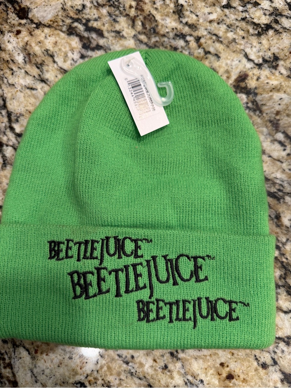 Green Beetlejuice Knit Beanie